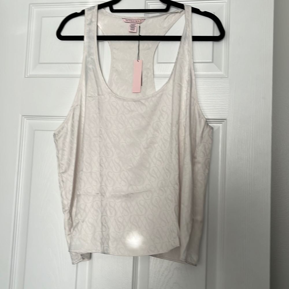 Victoria Secret XL White Satin Tank Top